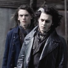 Johnny Depp in una sequenza di Sweeney Todd