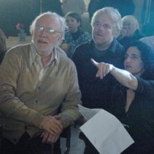 Laura Linney, Philip Bosco, Philip Seymour Hoffman e Tamara Jenkins sul set de La famiglia Savage