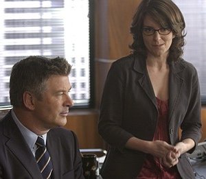 Alec Baldwin e Tina Fey nell'episodio 'Jack Meets Dennis' della prima stagione di 30 Rock