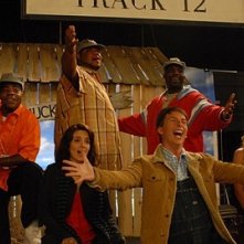 Jack McBrayer, Tina Fey e Jane Krakowski nell'episodio 210 della seconda stagione di 30 Rock