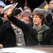 Mick Jagger arriva alla conferenza stampa di Shine a Light