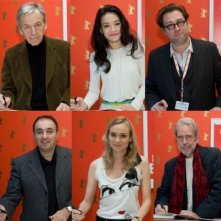 La giuria internazionale della Berlinale numero 58: il presidente Costa-Gavras e i giurati Shu Qi, Uli Hanisch, Alexander Rodnyansky, Diane Kruger e Walter Murch 
