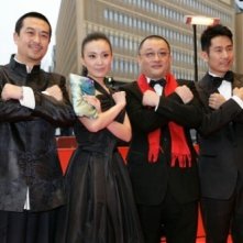 Taisheng Chen, Zhang Jia-yi, Lan Weiwei e il regista Wang Xiaoshuai a Berlino 2008 per In Love We Trust