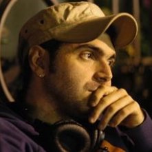 Toni D'Angelo sul set del film Una notte