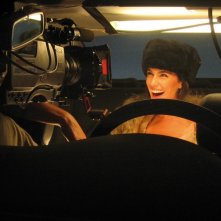 Anna Valle sul set del film MissTake