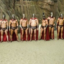 Gli spartani pronti alla battaglia in una scena del film 3ciento - Chi l'ha duro... la vince