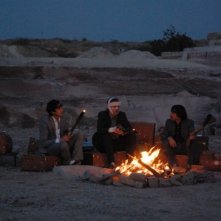 Adrien Brody con Jason Schwartzman e Owen Wilson in una sequenza de Il treno per il Darjeeling