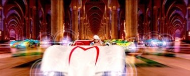 Una scena di corsa dal film Speed Racer