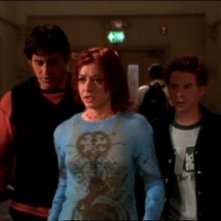 Nicholas Brendon, Alyson Hannigan e Seth Green in una scena dell'episodio 'La matricola' della quarta stagione di Buffy - L'ammazzavampiri