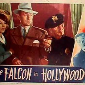 Una lobbycard promozionale de Il Falco a Hollywood
