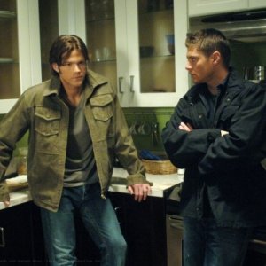 Jensen Ackles, Jared Padalecki sul set dell'episodio 'Heart' della serie Supernatural