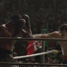 Andrea Iaia sul ring in una scena di 'Carnera'