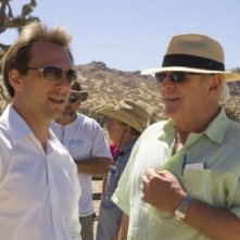 Anthony Hopkins e Christian Slater in un immagine del set del film Slipstream - Nella mente oscura di H.