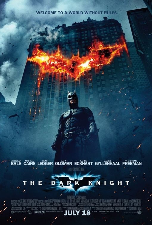 La locandina di The Dark Knight con Batman