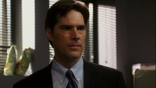 Thomas Gibson nel ruolo dell'agente speciale Hotchner nell'episodio 'Poison' della serie Criminal Minds