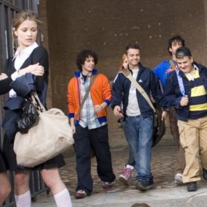 Cecilia Sagnelli, Giulia Elettra Gorietti, Marco Battelli, Andrea De Rosa, Marco Iannone e Valentino Campitelli in una scena del film Ultimi della classe