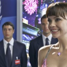 Una raggiante Christina Ricci in una scena del film Speed Racer