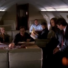 Lola Glaudini, Thomas Gibson, Shemar Moore, A.J. Cook, Matthew Gray Gubler e Mandy Patinkin nell'episodio 'L.D.S.K.' della serie Criminal Minds