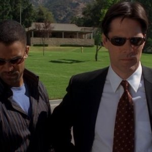 Thomas Gibson e Shemar Moore in un momento dell'episodio 'L.D.S.K.' della serie Criminal Minds