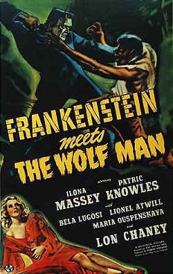 La locandina di Frankenstein contro l'uomo lupo