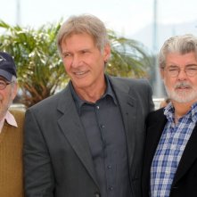 Cannes 2008: George Lucas, Steven Spielberg e Harrison Ford pal photo-call per Indiana Jones e il Regno del Teschio di Cristallo 