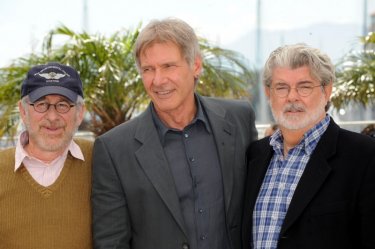 Cannes 2008: George Lucas, Steven Spielberg e Harrison Ford pal photo-call per Indiana Jones e il Regno del Teschio di Cristallo