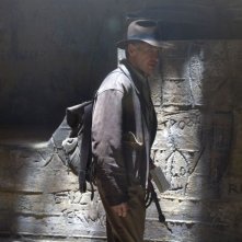 Harrison Ford in una scena del film Indiana Jones e il regno del Teschio di cristallo, quarto capitolo della saga
