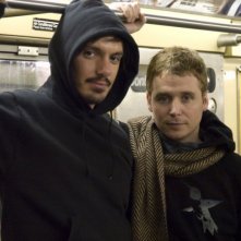 Lukas Haas e il regista Kevin Connolly sul set del film Gardener of Eden