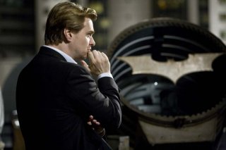 Il regista Christopher Nolan sul set del film Il cavaliere oscuro