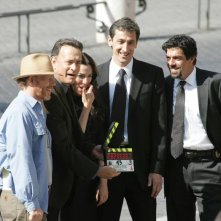 Ron Howard, Tom Hanks, Ayelet Zurer e Pierfrancesco Favino sul set romano di Angeli e demoni