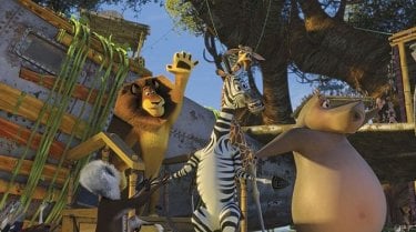 Un'immagine di gruppo tratta dal film Madagascar 2 - Via dall'isola