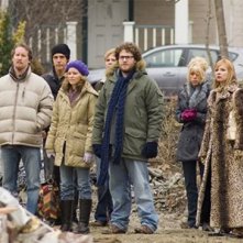 Seth Rogen e Elizabeth Banks in una scena del film Zack and Miri Make a Porno