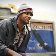 Will Smith in una sequenza di Hancock