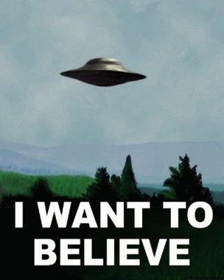 Il poster che decora l'ufficio di Fox Mulder nella serie X-Files