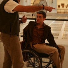 Il regista Carlos Brooks e Nick Stahl sul set del film Quid Pro Quo