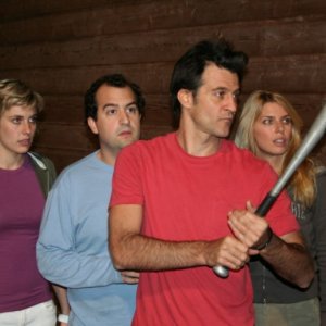 Greta Gerwig, Steve Zissis, Ross Partridge e Elise Muller in una scena del film Baghead