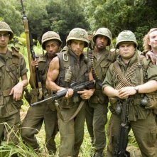 Jay Baruchel Brandon T Jackson Ben Stiller Robert Downey Jr Jack Black E Steve Coogan Sul Set Del Film Tropic Thunder 80071