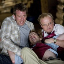 Thomas Jane, Chris Owen e Toby Jones in una scena del film The Mist, tratto da un racconto di Stephen King