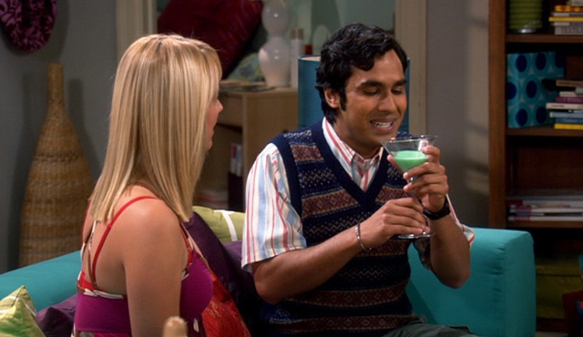 Kaley Cuoco e Kunal Nayyar nell'episodio The Grasshopper Experiment  di The Big Bang Theory