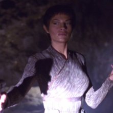 Jolene Blalock nei panni di T'Pol, l'ufficiale scientifico nella serie tv 'Enterprise', episodio: Strani, nuovi mondi