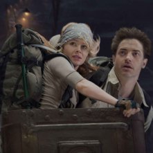 Anita Briem e Brendan Fraser in una sequenza del film Journey to the Center of the Earth 3D