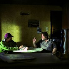 Fabrice Adde e Bouli Lanners in una scena del film Eldorado Road