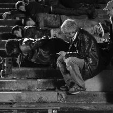 Il regista Pino Insegno sul set di Ti stramo