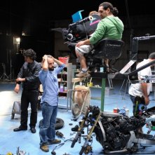 Pino Insegno e Marco Rulli sul set di Ti stramo