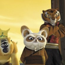 Una scena di gruppo coi protagonisti del film Kung Fu Panda