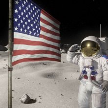 L'uomo raggiunge la Luna in una scena del film Fly Me to the Moon