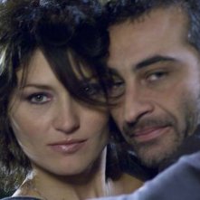 Chiara Conti e Vanni Bramati sul set del film La canarina assassinata