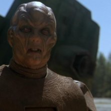 Dion Johnstone nel ruolo dell'alieno Warrick Trevor, un abitante del pianeta Hebridan nella serie Stargate SG-1, episodio: Abbandonati