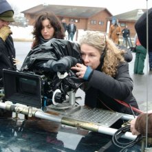 La regista Courtney Hunt sul set del film Frozen River