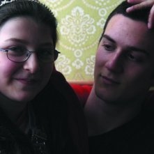 Michela Cova e Mattia De Gasperis sul set del film Il primo giorno d'inverno